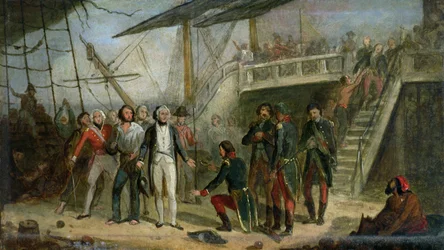 Nelson 1797. február 14-én felszállt a „San Josef” hajóra, miután Sir John Jervis győzelmet aratott a St. Vincent-foknál